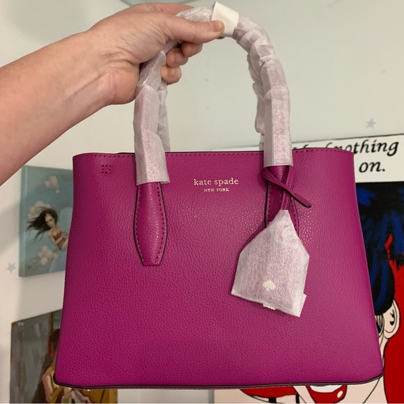 KATE SPADE Eva Top Zip SMALL SATCHEL CROSSBODY BAG! Baja Rose Fuschia Leather - Picture 8 of 9
